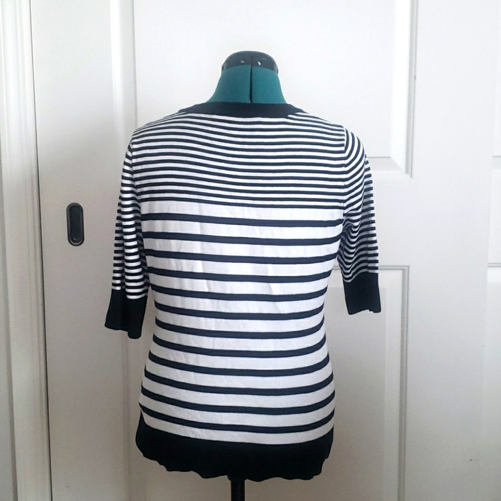 Black and white Cyrus striped cardigan. - Picture 2 of 6